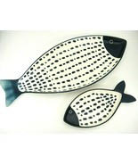 Dash of That Figural Fish Serving Platter and Butter Dish Blue &amp; White M... - $42.31