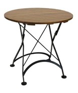 32 in. Brown Round Wood Folding Outdoor Bistro Table  - $310.99