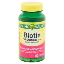 Spring Valley Biotin Softgels, 10,000 mcg, 120 count+ - $16.99