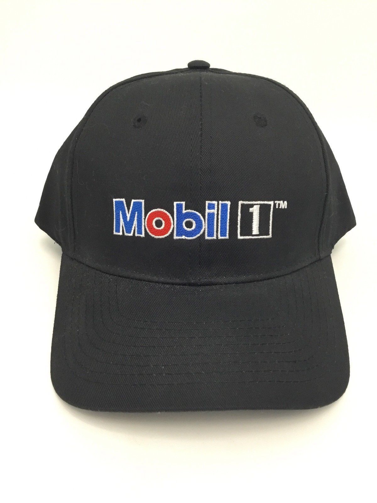 Mobil 1 Black Trucker Hat Baseball Cap Adjustable Back BDA Red White ...