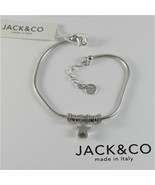 925 RHODIUM SILVER JACK&amp;CO BRACELET WITH SHINY STAR STARLET MADE IN ITAL... - $77.00
