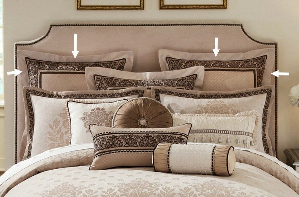 Croscill Aurelio Euro European Square Pillow Sham 26 X 26 Navy Blue Bronze Pillow Shams Home Garden