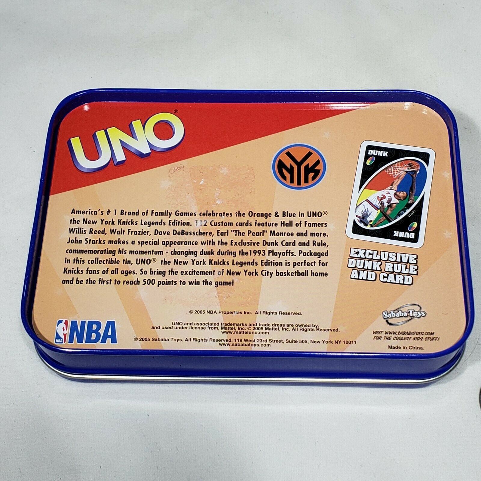 UNO TIN ~ NEW YORK NY KNICKS COLLECTIBLE CARD GAME  new 