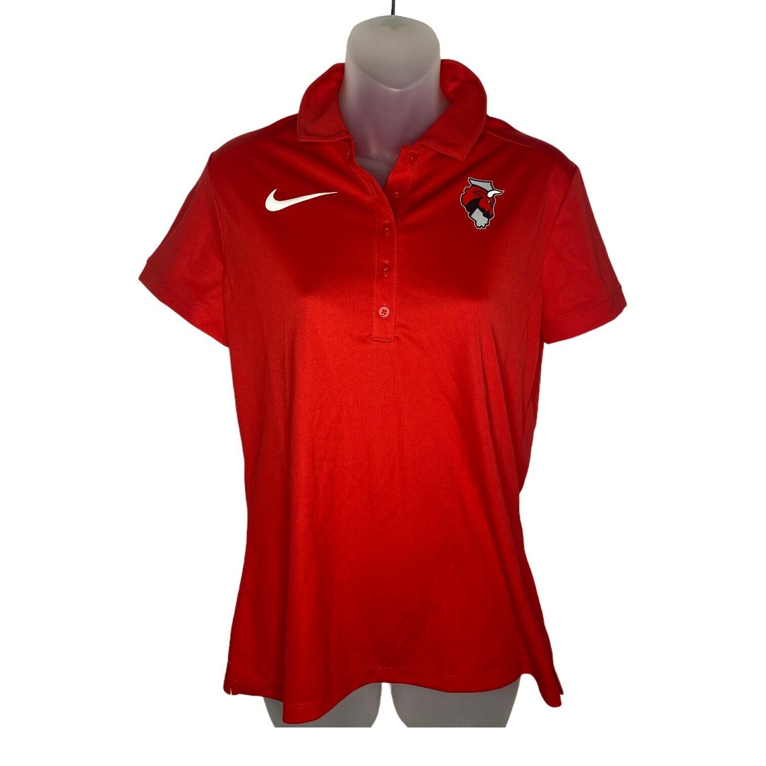 Nike Women Size M Dri Fit Chicago Bulls Red Short sleeve Polo