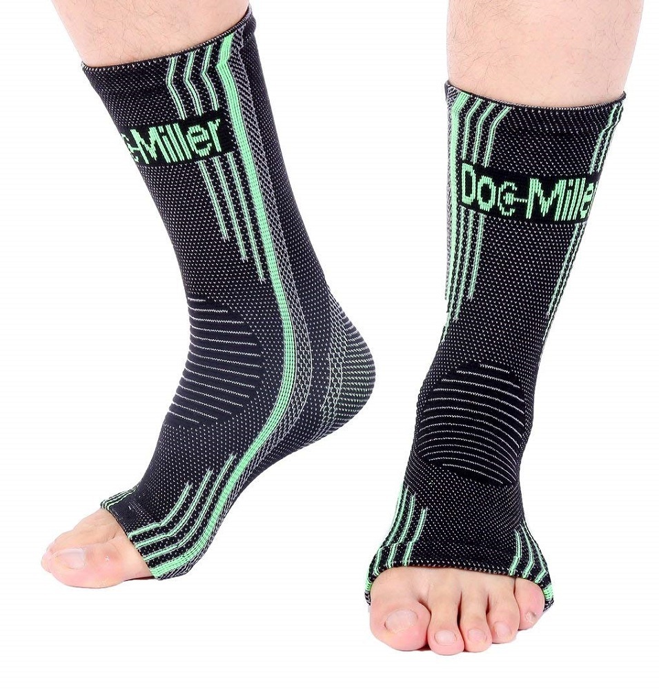 Doc Miller Premium Ankle Brace Compression Support Sleeve Socks (Green, Large)