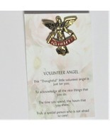 Volunteer Angel Pin Antique Gold brooch hatpin lapel Red Banner  - $3.95