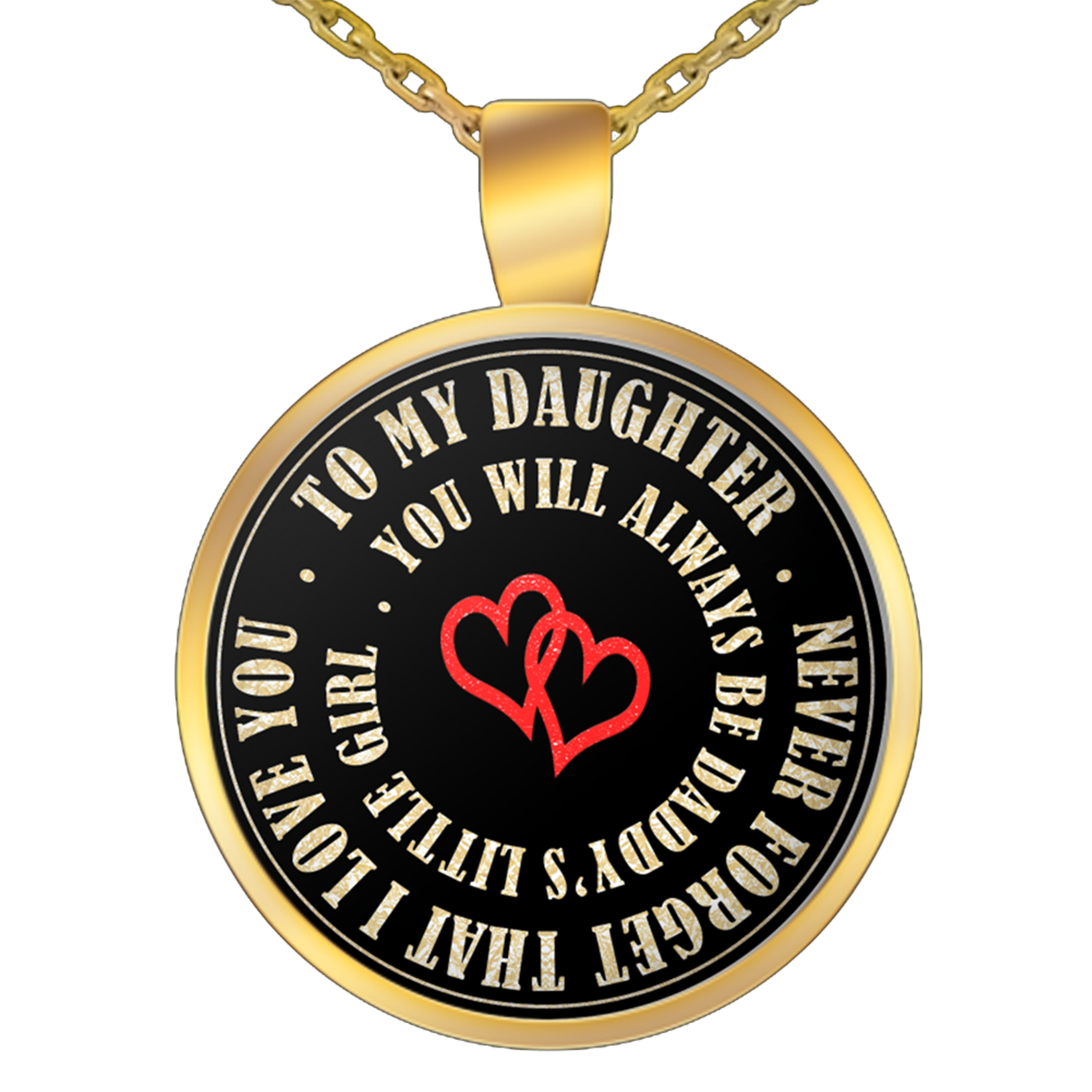 Father To Daughter Necklace - Gold Plated Round Pendant for Daddys 