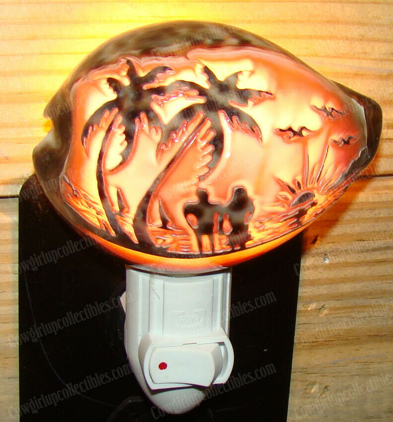 Carved Shell Beach Sunset Night Light (3474) on/off switch