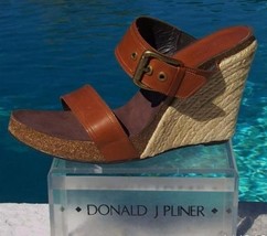 Donald Pliner Couture Leather Hemp Wedge Shoe New Size 11.5 Rubber Sole $275 NIB - $110.00