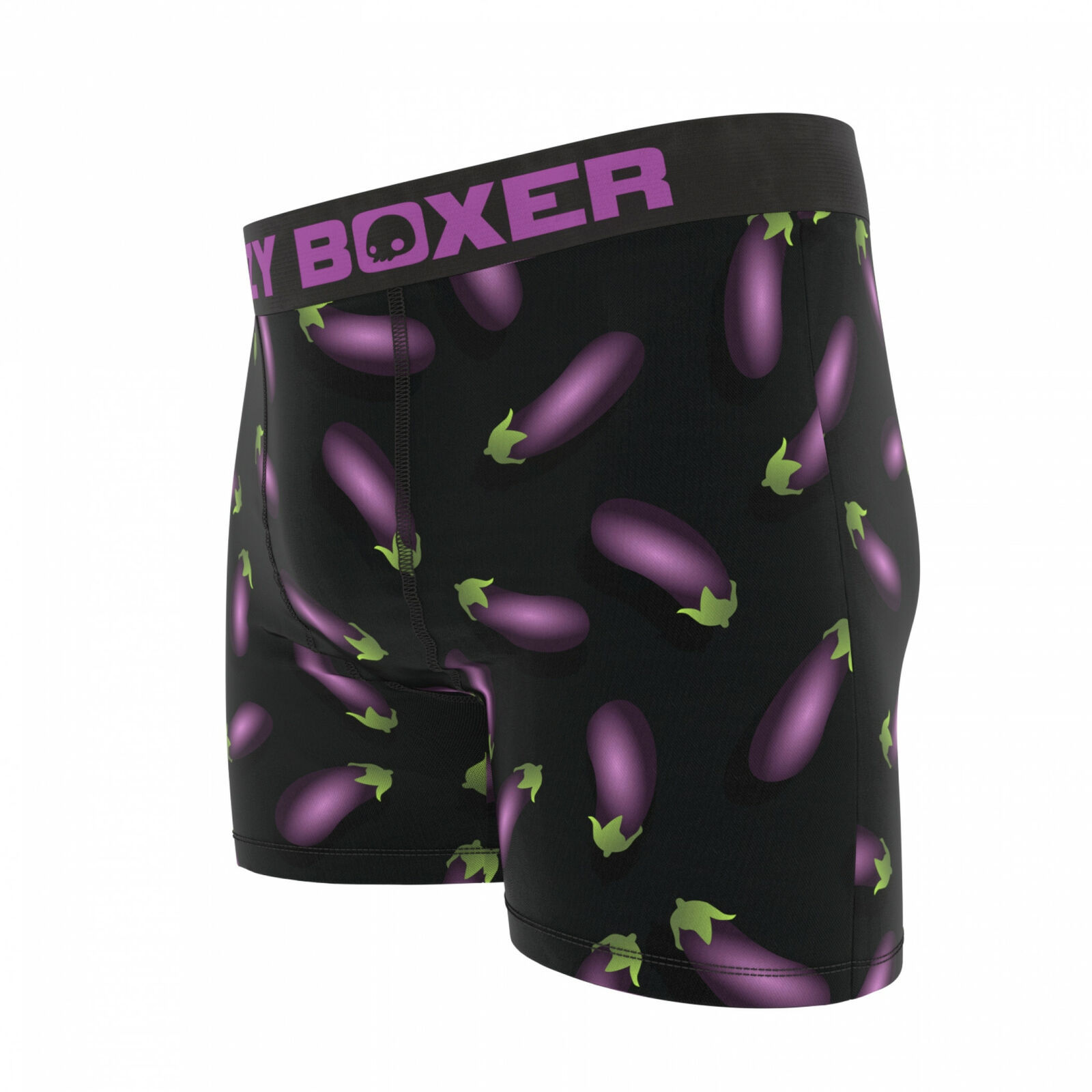 Eggplant Emoji Boxer Briefs Black Underwear