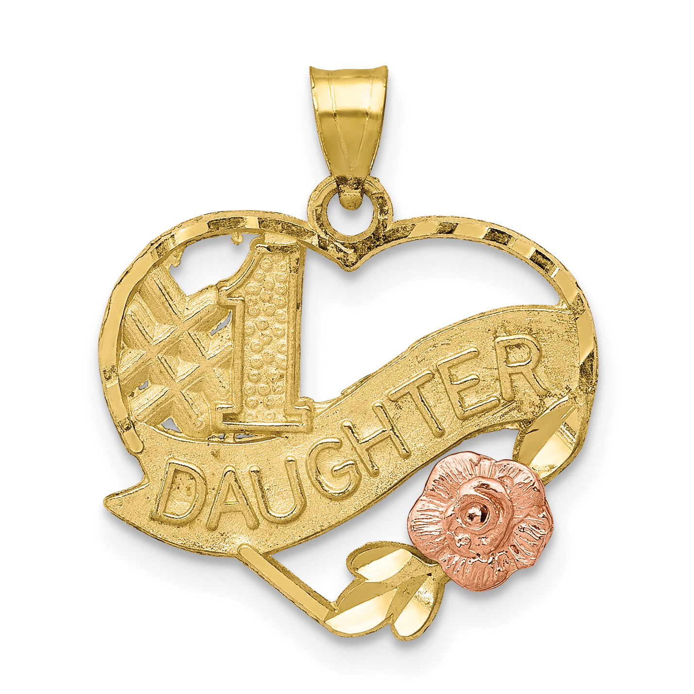 10k Twotone 1 Daughter Charm Fine Charms & Charm Bracelets