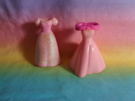 Lot of 2 Disney Princess Polly Pocket Pink Rubber Dresses - $2.96