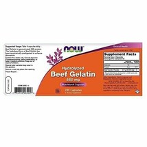 NOW Supplements, Beef Gelatin 550 mg, Hydrolyzed, Nutritional Support, 200 Ca... - $17.79