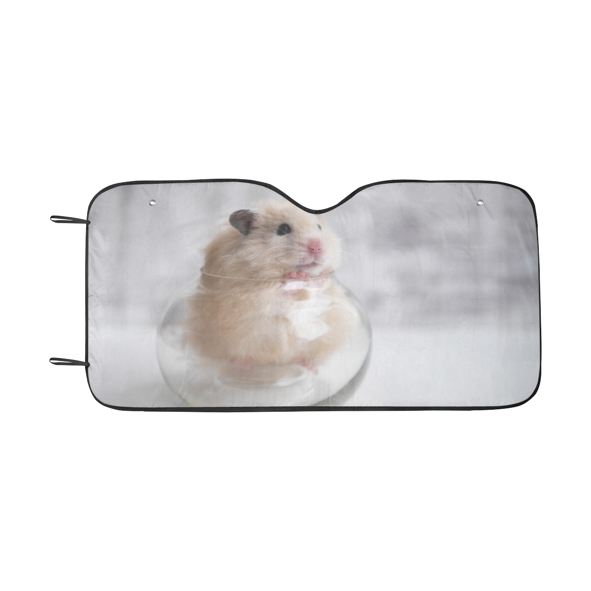 Front Car Sunshade Windshield Hamster Glass Cup Pattern Folding Car Sun