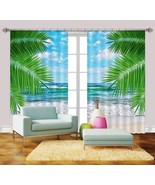 3D Beach Palm Leaves 029 Blockout Photo Curtain Print Curtains Drapes US... - $177.64+