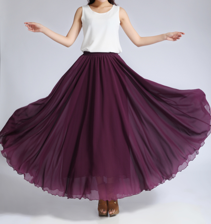 silk chiffon skirt