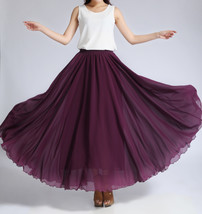 Blackberry CHIFFON MAXI SKIRT Plus Size Maxi Silk Summer Chiffon Skirt