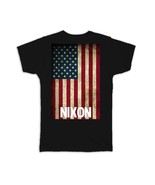 NIXON Family Name : Gift T-Shirt American Flag Name USA United States Pe... - $17.99