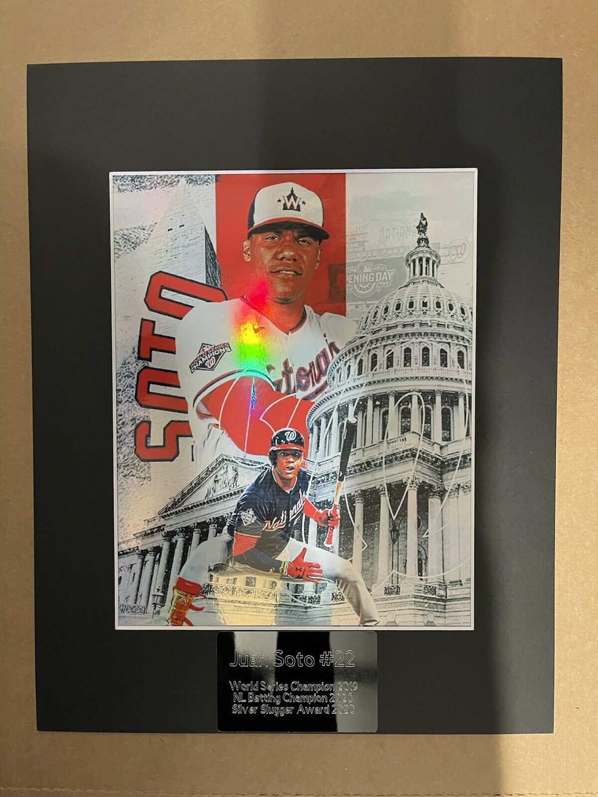 Juan Soto Nationals Washington MLB Holographic Engraved 11”x14” Photo Matted - $28.71