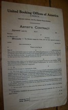 1910 ANTIQUE UNITED BOOKING OFFICE AMERICA THEATRE ACTOR ARTIST CONTRACT... - $24.74