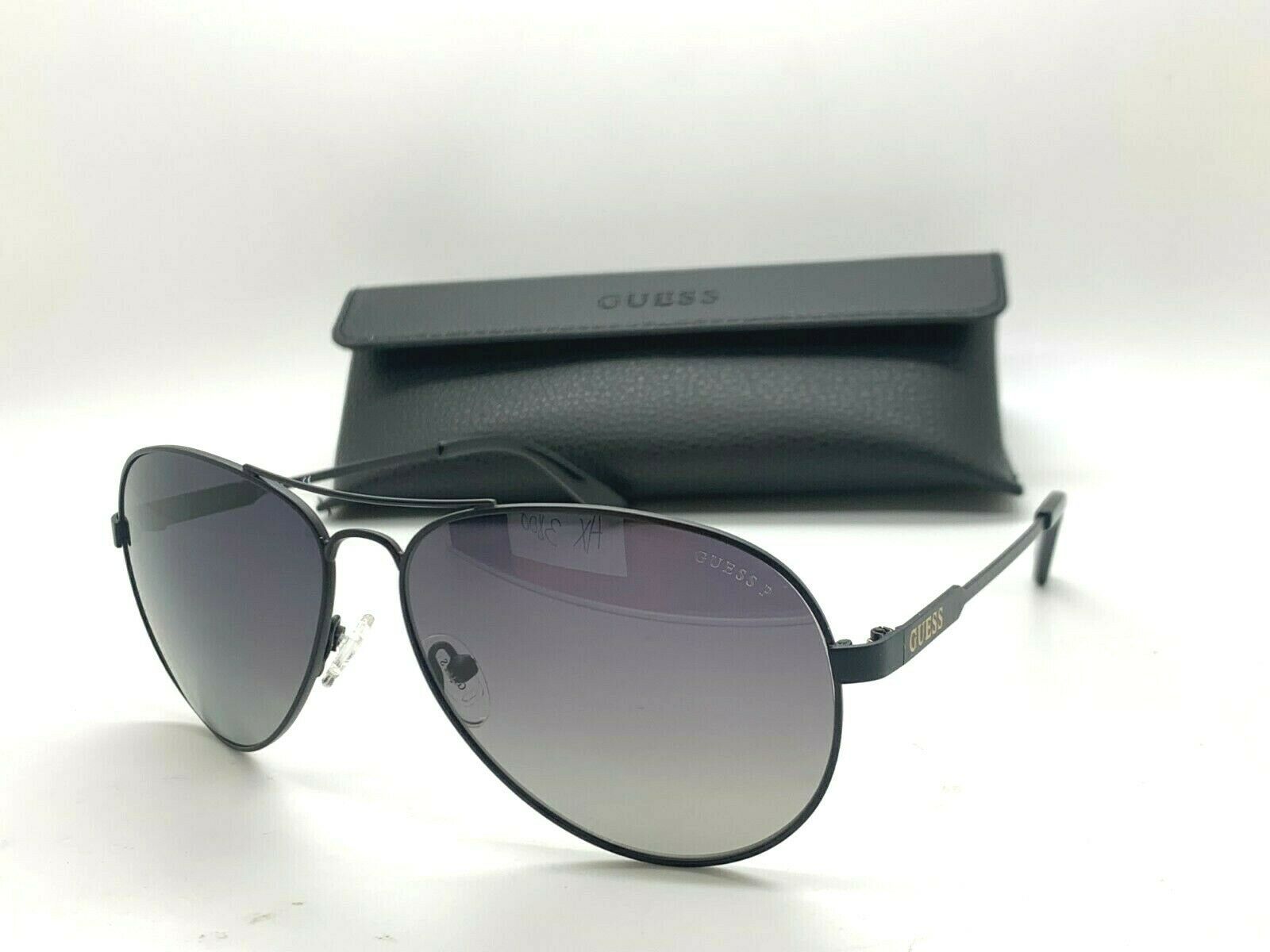 NEW GUESS sunglasses GU 7664/S 02d Black 60-14-135MM Polarized Aviator