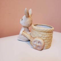 Vintage Rabbit Planter with Succulent, Bunny with Cart Pot, MCM, Price Products image 6