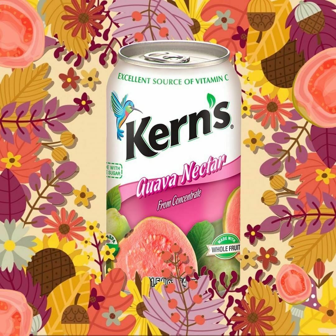 12 CANS KERN'S GUAVA NECTAR 11.5oz Fruit Juices