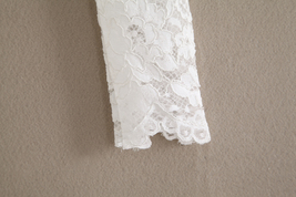 Lace Tops Long Sleeves Off-Shoulder Lace Crop Top White Bridesmaids Shirt Plus image 5