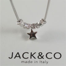 925 RHODIUM SILVER JACK&CO NECKLACE WITH SHINY STAR STARLET MADE IN ITALY image 4