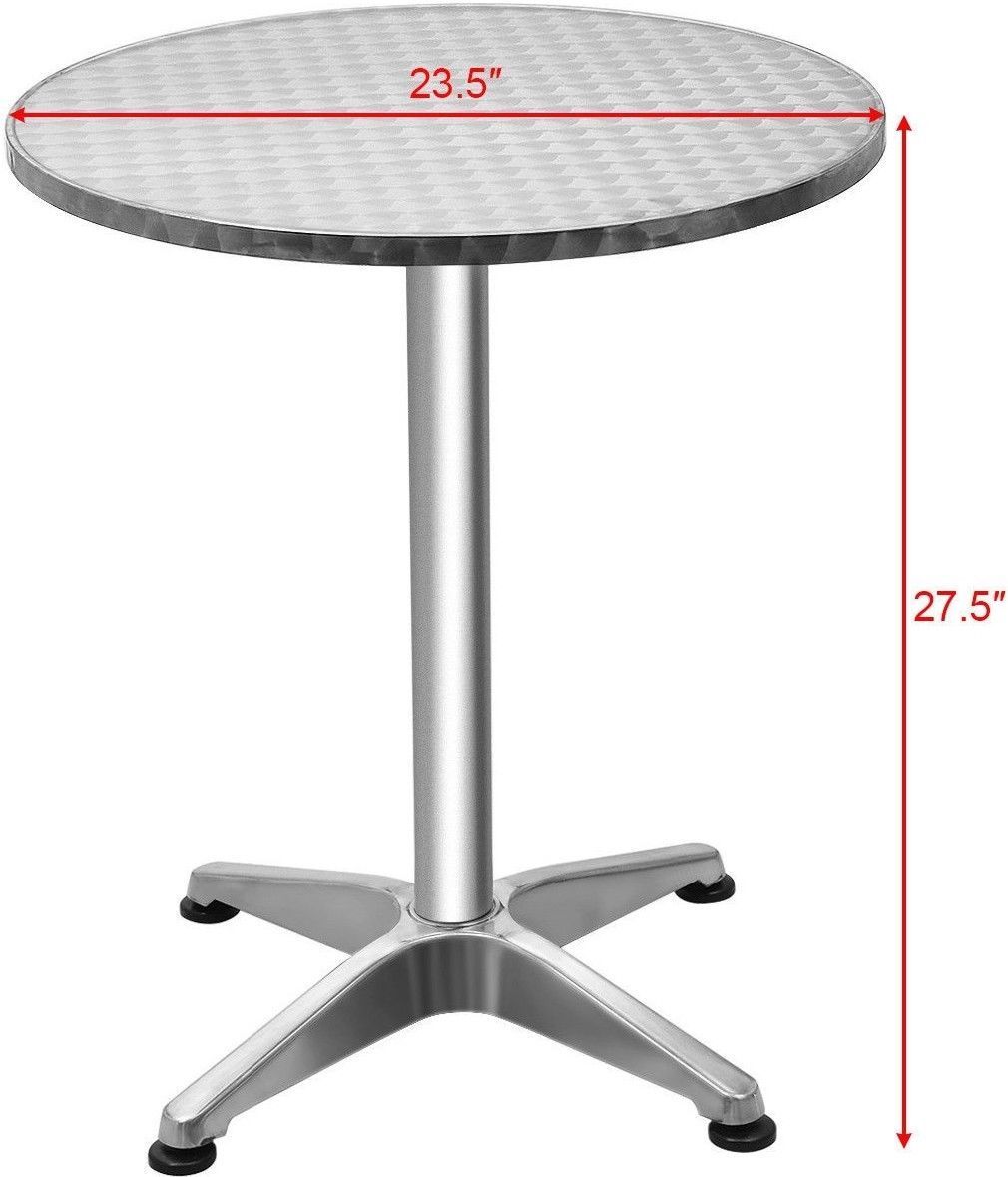 Small Round Cafe  Bistro  Table Stainless Steel Outdoor 