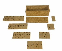 Cork Dominoes Double Six Complete Set Metal Spinners with Box - $34.65