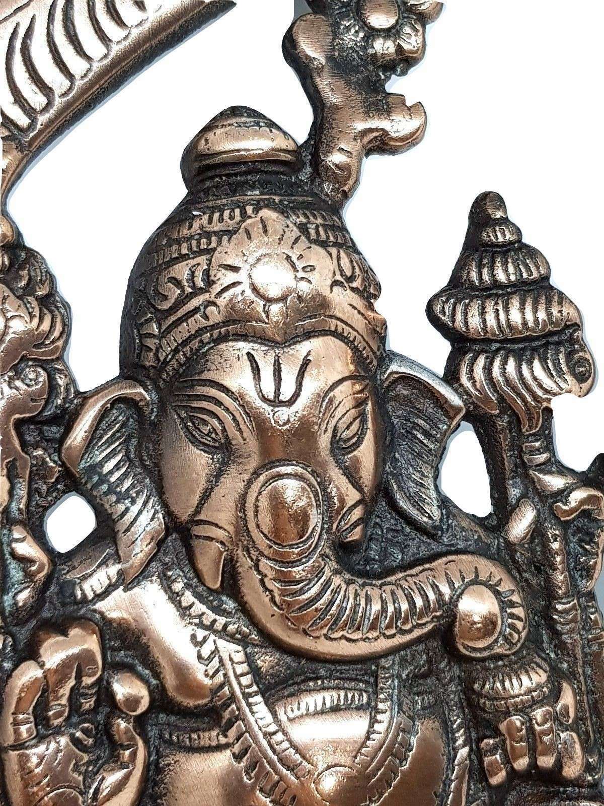 Ganesh OM Antique Metal Wall Plaque Wall Hanging Ganpati