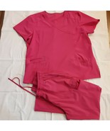 Scrubs Uniform set solid Pink Bottoms and top Size Large - $20.04