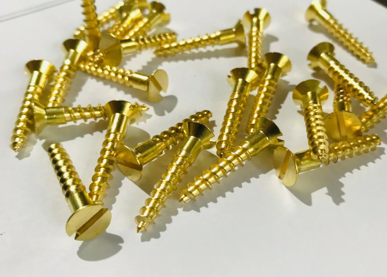Wood screws Solid Brass Slotted countersunk head screws flat wood