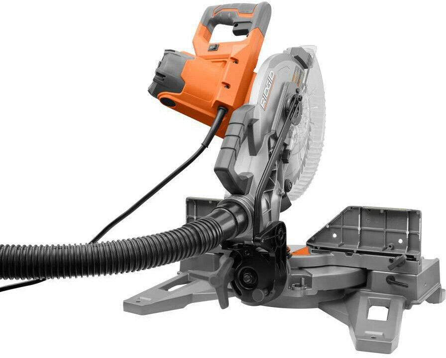 RIDGID Miter Saw 10 in. 15 Amp Dual Bevel Positive Stops Corded Orange
