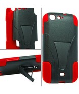 Red &amp; Black BLU Life One L120 Hard Case - Hybrid Kickstand Heavy Duty Co... - $3.45