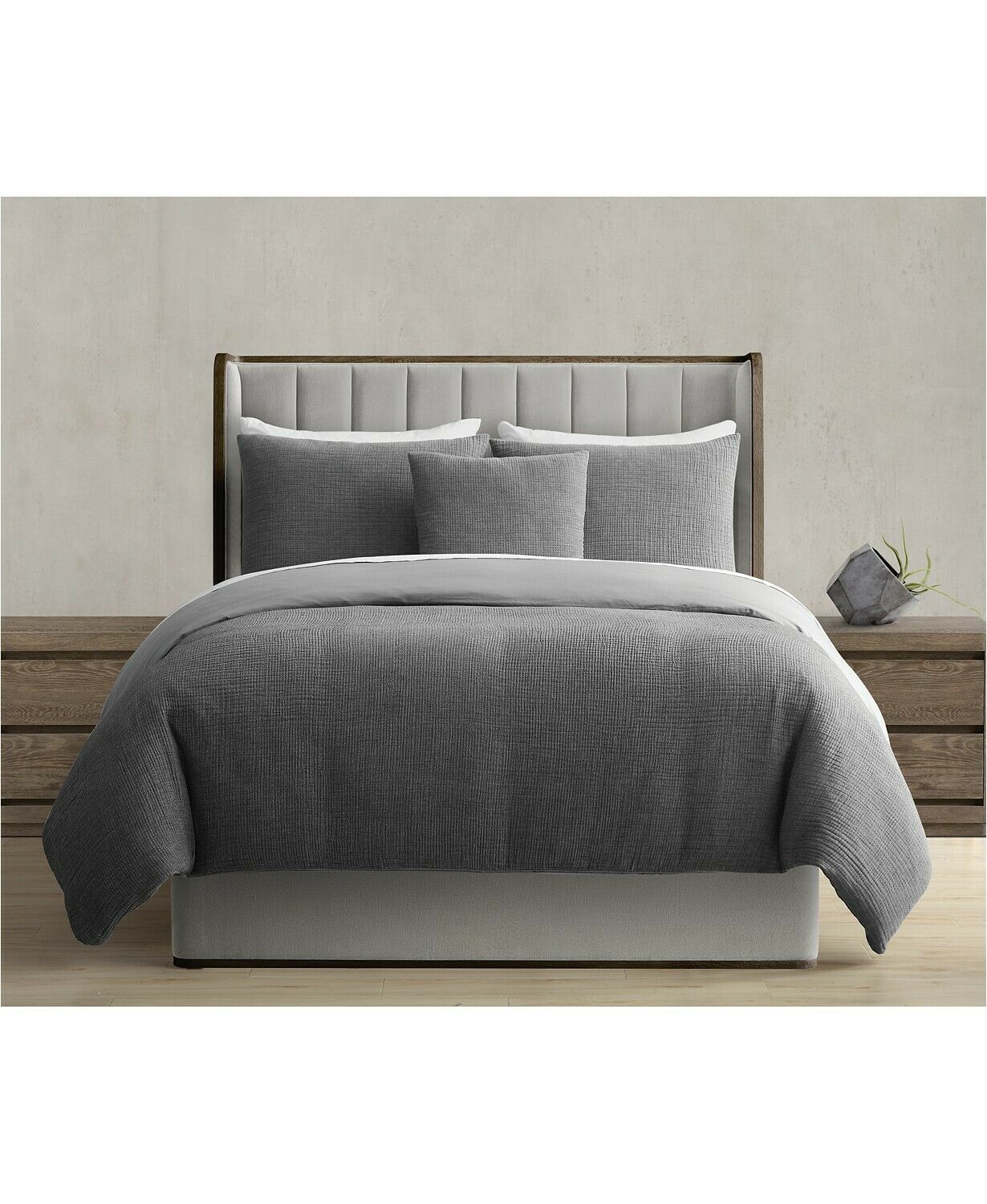 Envouge Danbury Wallace King Comforter 4 pc Set Gray 100% ...