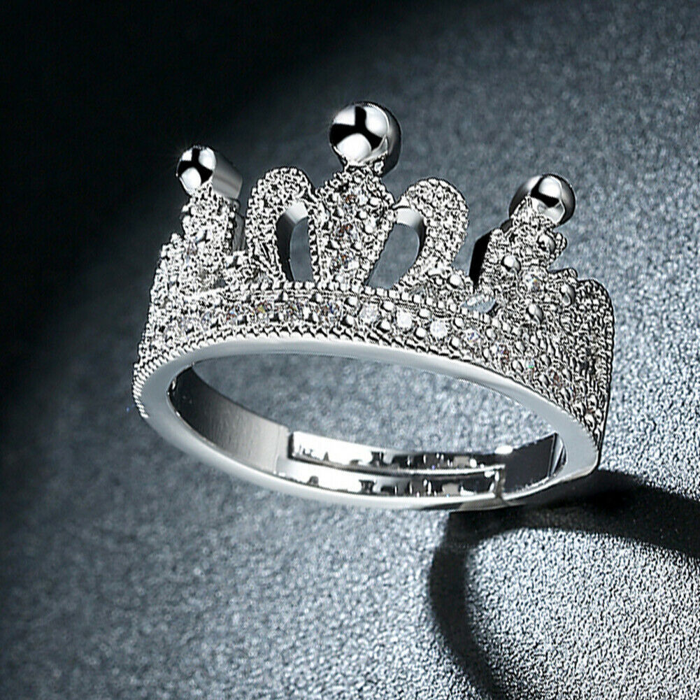 Crown ring, Princess ring, Sterling Silver stacking rings, Crown stacking rings