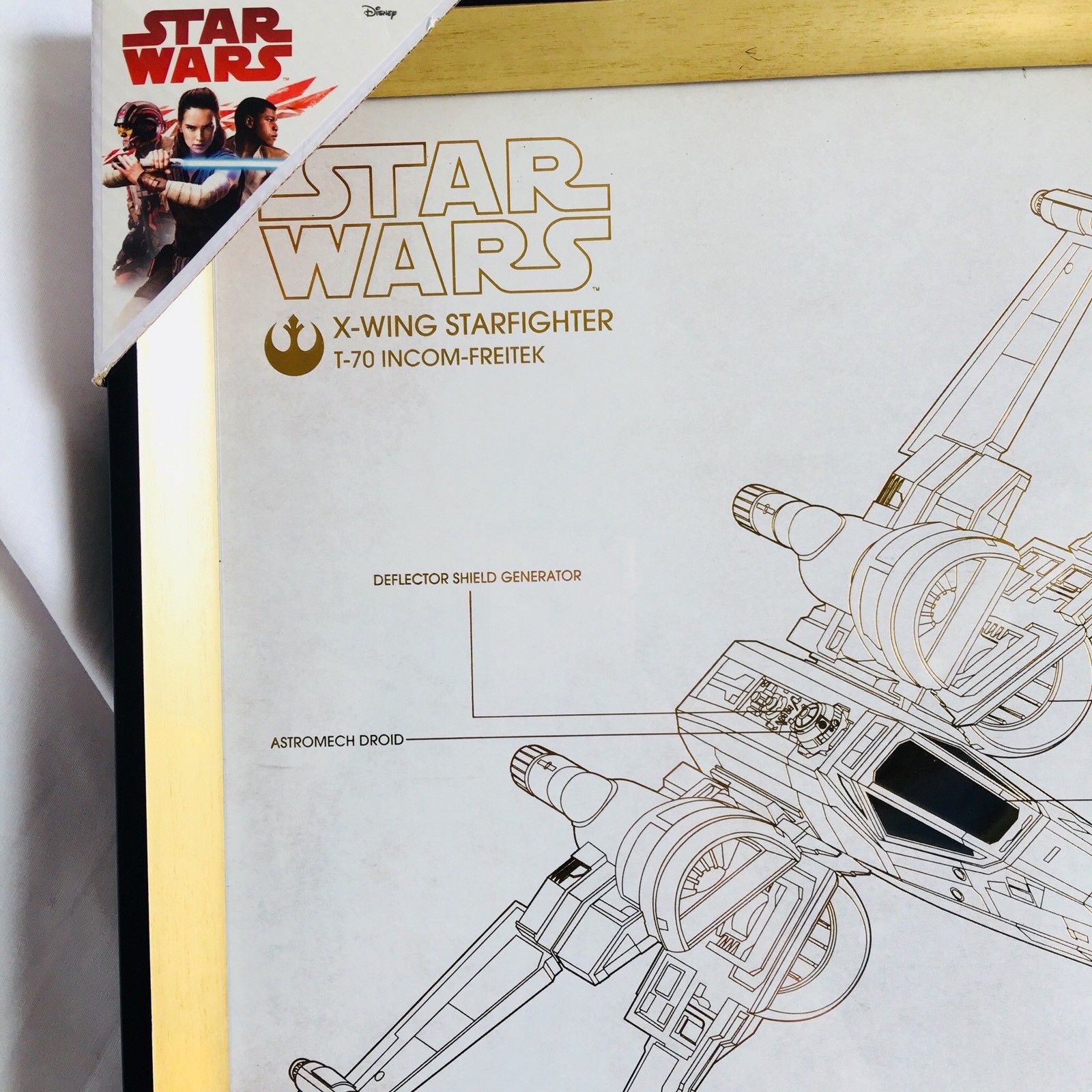 Star Wars Collectibles Star Wars Artissimo The Last Jedi X Wing Blueprint Gold Foil Wall Art Picture Collectibles Star Wars Collectibles Collectibles