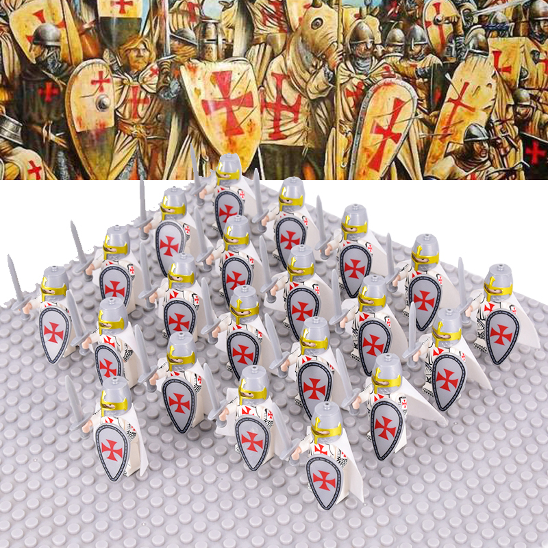 21PCS Medieval Castle The Crusaders Knights Templar Minifigure Bricks MOC Toys