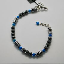 BRACCIALE IN ARGENTO 925 CON TURCHESE ED EMATITE BLE-2 MADE IN ITALY BY MASCHIA image 6