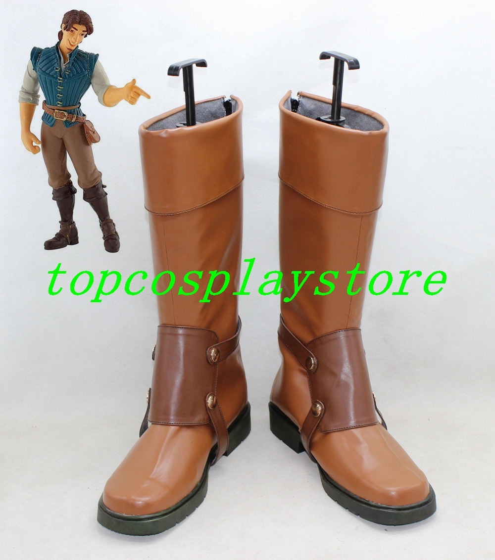 Tangled Rapunzel Flynn Rider pu leather ver cos Cosplay Shoes Boots ...