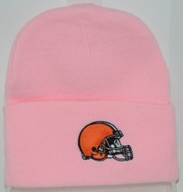 NFL Team Apparel Licensed Cleveland Browns Pink Cuffed Knit Cap image 1