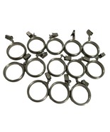 Lot 13 Silver Colored Metal Cafe Curtain Drapery Rings Clips 1 5/8&quot; Inner - $14.85