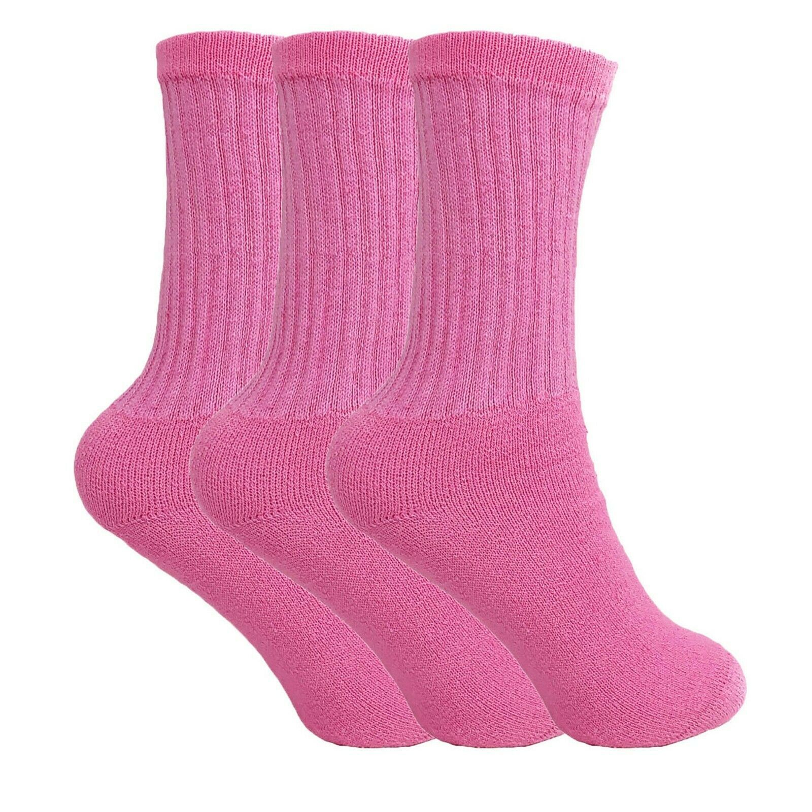 Cotton Crew Socks for Women 3 PAIRS Smooth Toe Seam Socks