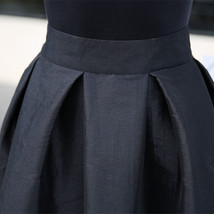 EMERALD GREEN A Line Ruffle Midi Pleated Skirt Women Plus Size Pleated Skirts image 4