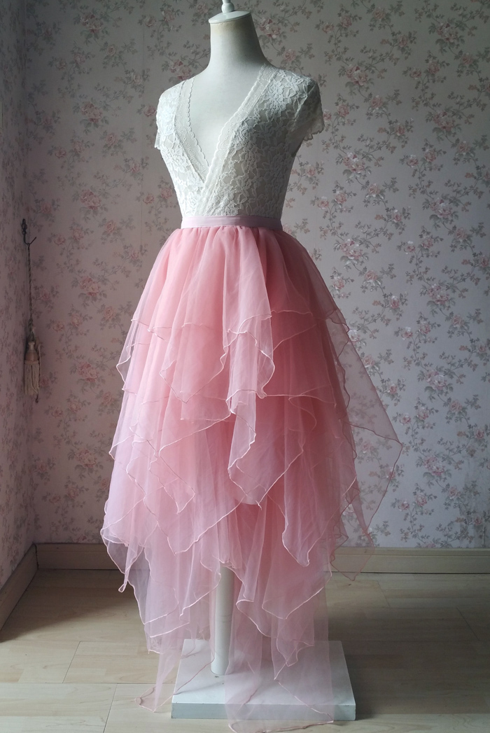 Tiered Tutu Skirt Blush Bridal Tutu Ballerina Skirts Plus Size Tulle ...