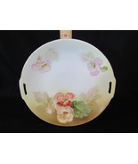 R S Germany Hand Painted Handled Cake Plate, Orange and Pink Flowers 1912 -1945  - $10.00