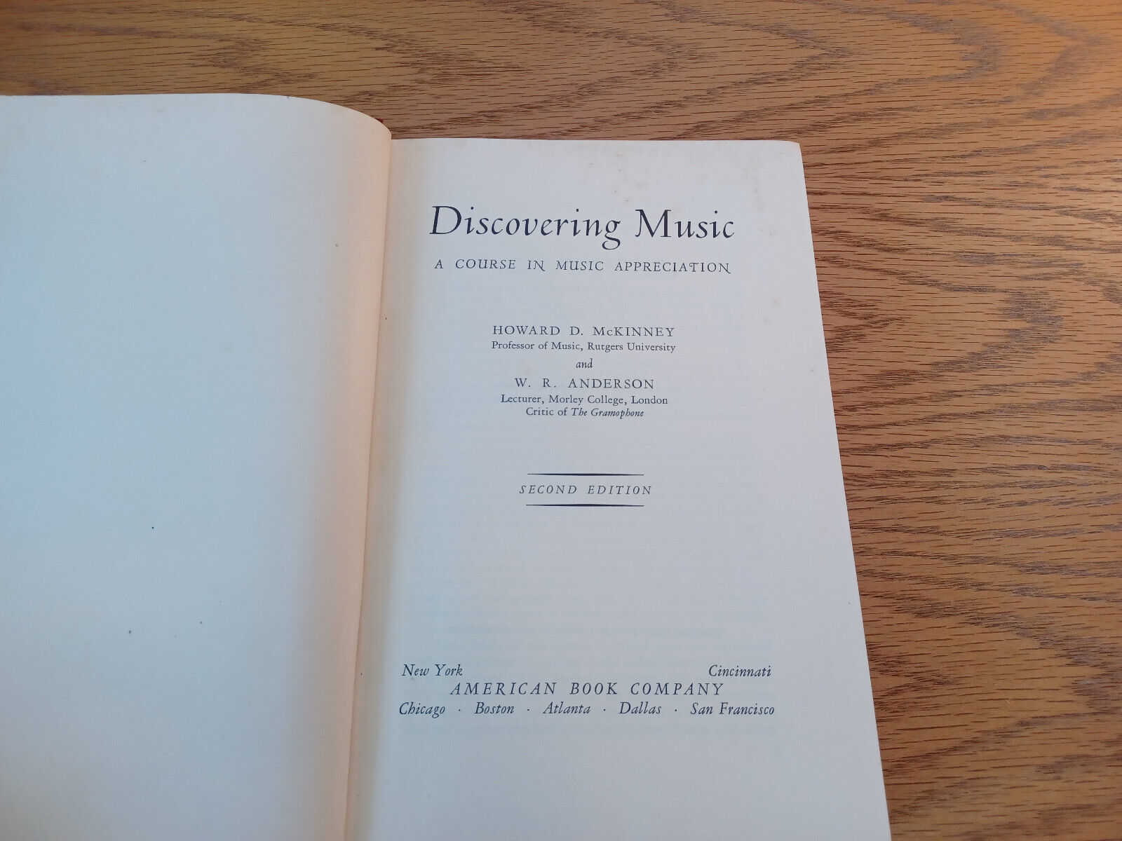 Discovering Music A Course In Music Appreciation Howard D Mckinney 1949 