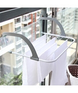 Foldable Drying Rack Multifunctional Hanger Outdoor Balcony Clothes Towe... - $20.46